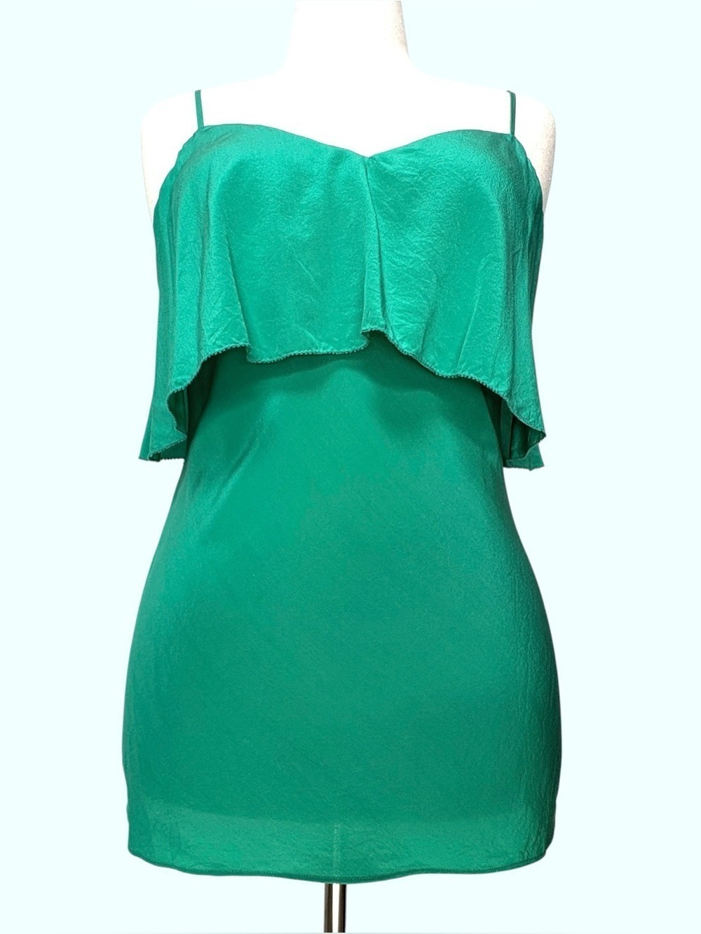 90s Diane von Furstenberg Silk Asymmetrical Ruffle Cami Top Size M Indie Sleaze